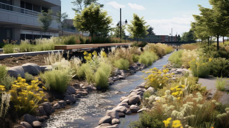 Drainage Components in Place